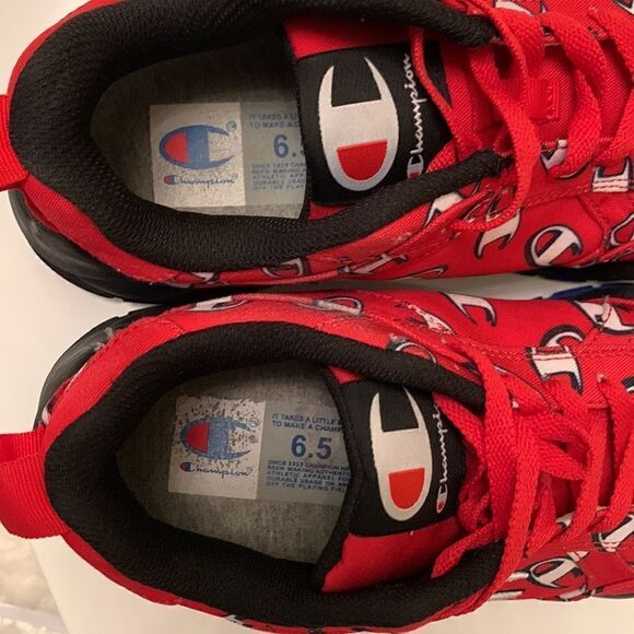 Champion Red/White Sneakers Size 6,5 - 7 - Picture 6 of 8